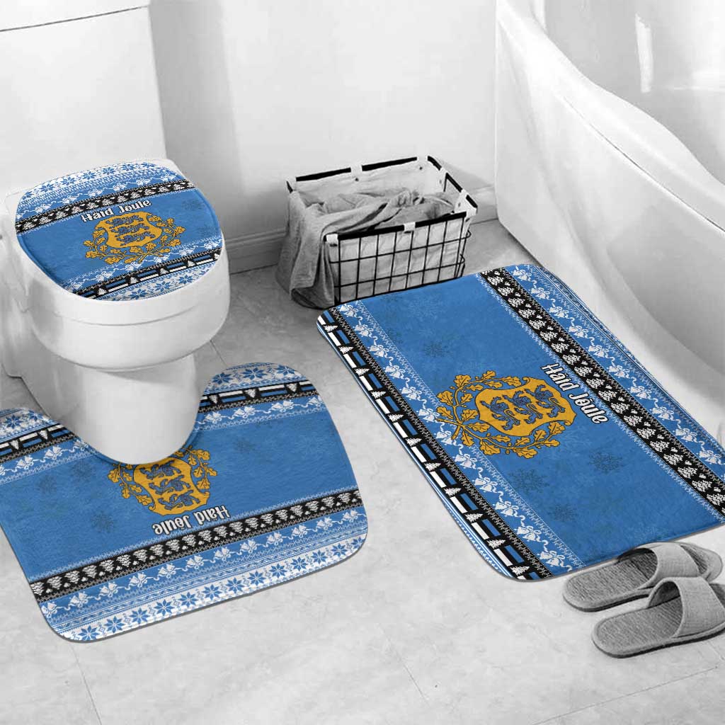Estonia Christmas Bathroom Set Coat Of Arms Haid Joule - Wonder Print Shop