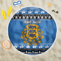 Estonia Christmas Beach Blanket Coat Of Arms Haid Joule - Wonder Print Shop