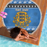 Estonia Christmas Beach Blanket Coat Of Arms Haid Joule - Wonder Print Shop