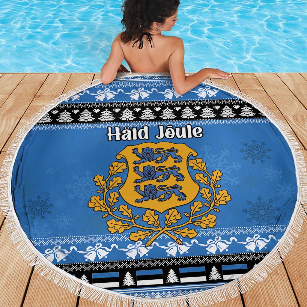 Estonia Christmas Beach Blanket Coat Of Arms Haid Joule - Wonder Print Shop