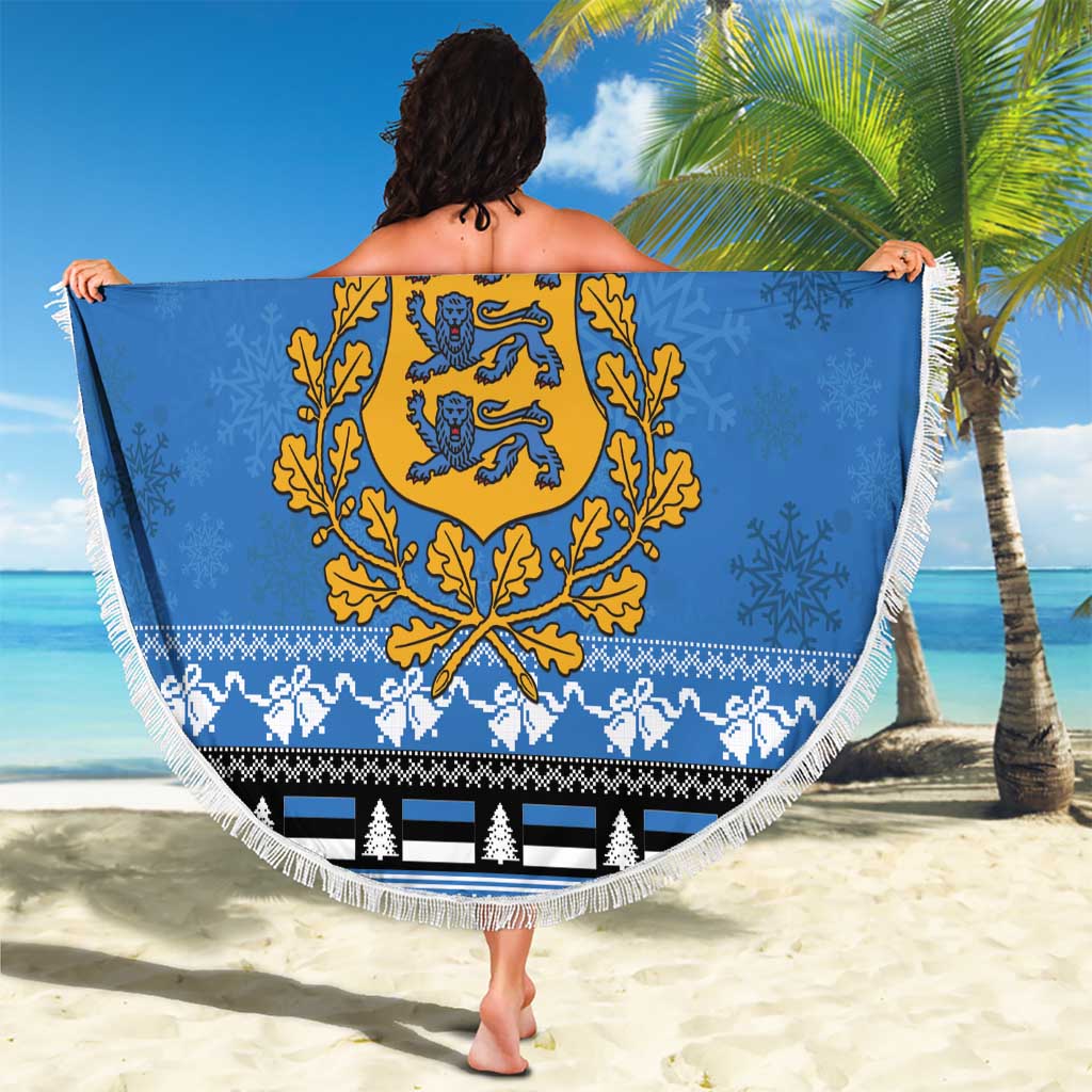 Estonia Christmas Beach Blanket Coat Of Arms Haid Joule - Wonder Print Shop