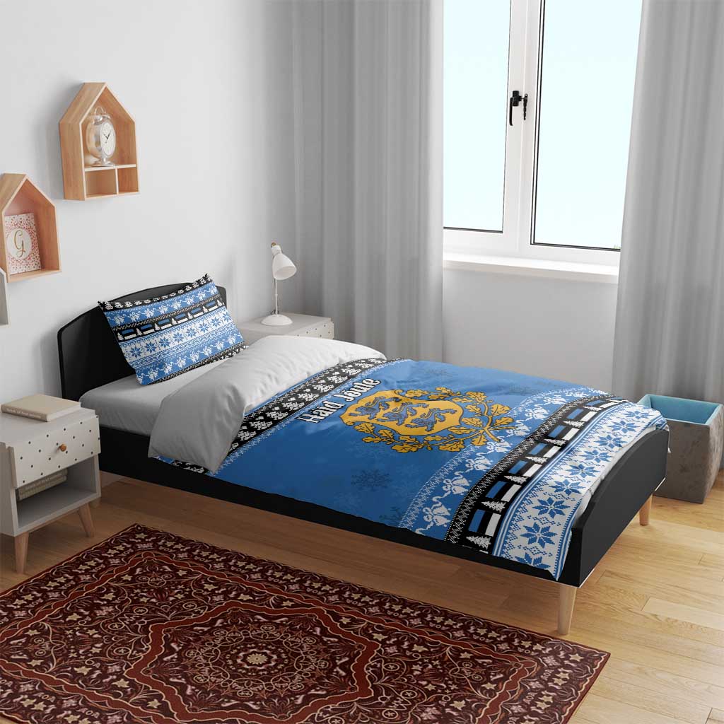 Estonia Christmas Bedding Set Coat Of Arms Haid Joule - Wonder Print Shop