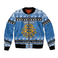 Estonia Christmas Bomber Jacket Coat Of Arms Haid Joule - Wonder Print Shop