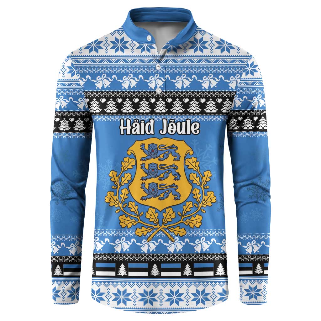 Estonia Christmas Button Sweatshirt Coat Of Arms Haid Joule - Wonder Print Shop