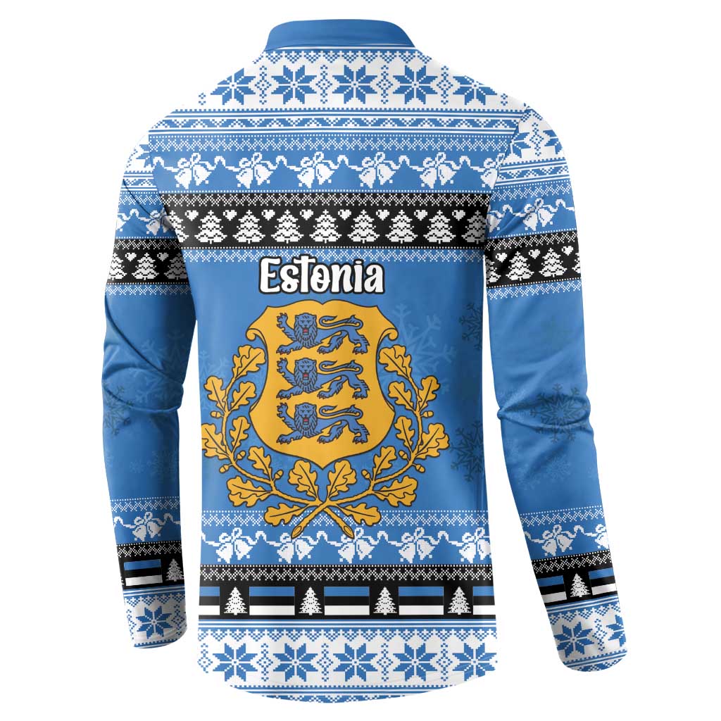 Estonia Christmas Button Sweatshirt Coat Of Arms Haid Joule - Wonder Print Shop