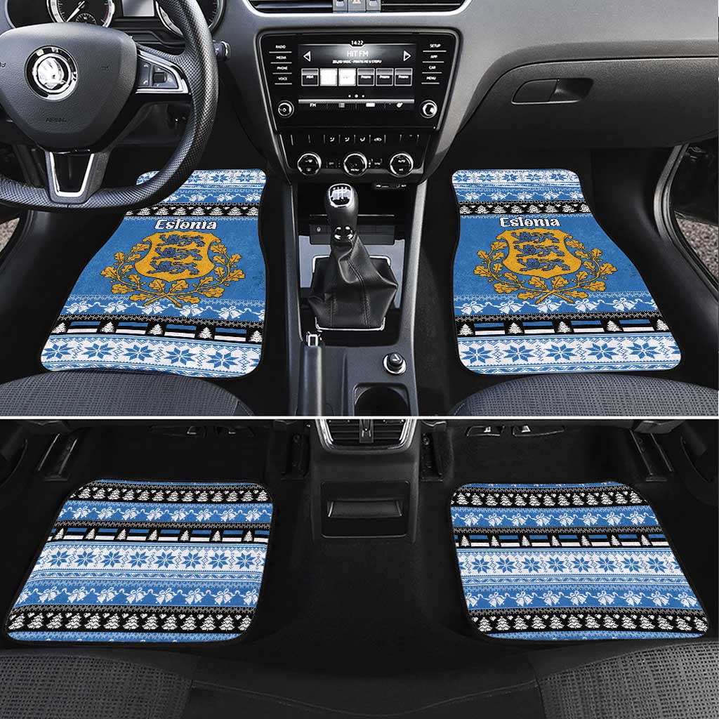 Estonia Christmas Car Mats Coat Of Arms Haid Joule - Wonder Print Shop