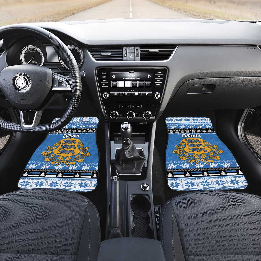Estonia Christmas Car Mats Coat Of Arms Haid Joule - Wonder Print Shop