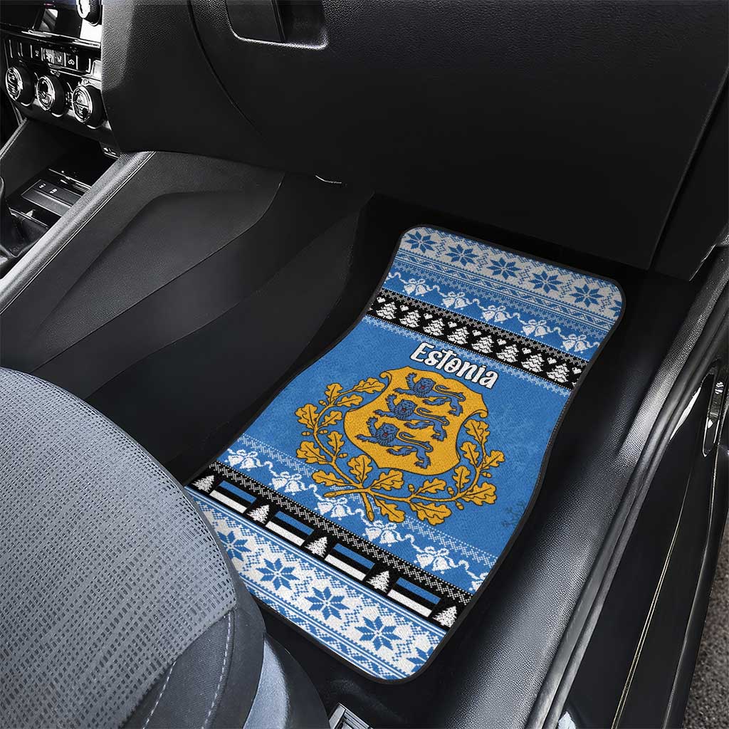 Estonia Christmas Car Mats Coat Of Arms Haid Joule - Wonder Print Shop