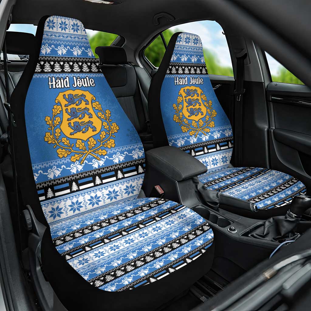 Estonia Christmas Car Seat Cover Coat Of Arms Haid Joule - Wonder Print Shop