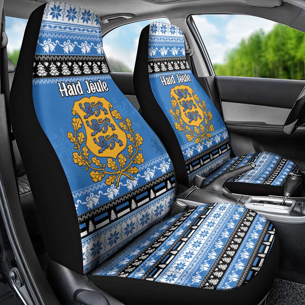 Estonia Christmas Car Seat Cover Coat Of Arms Haid Joule - Wonder Print Shop
