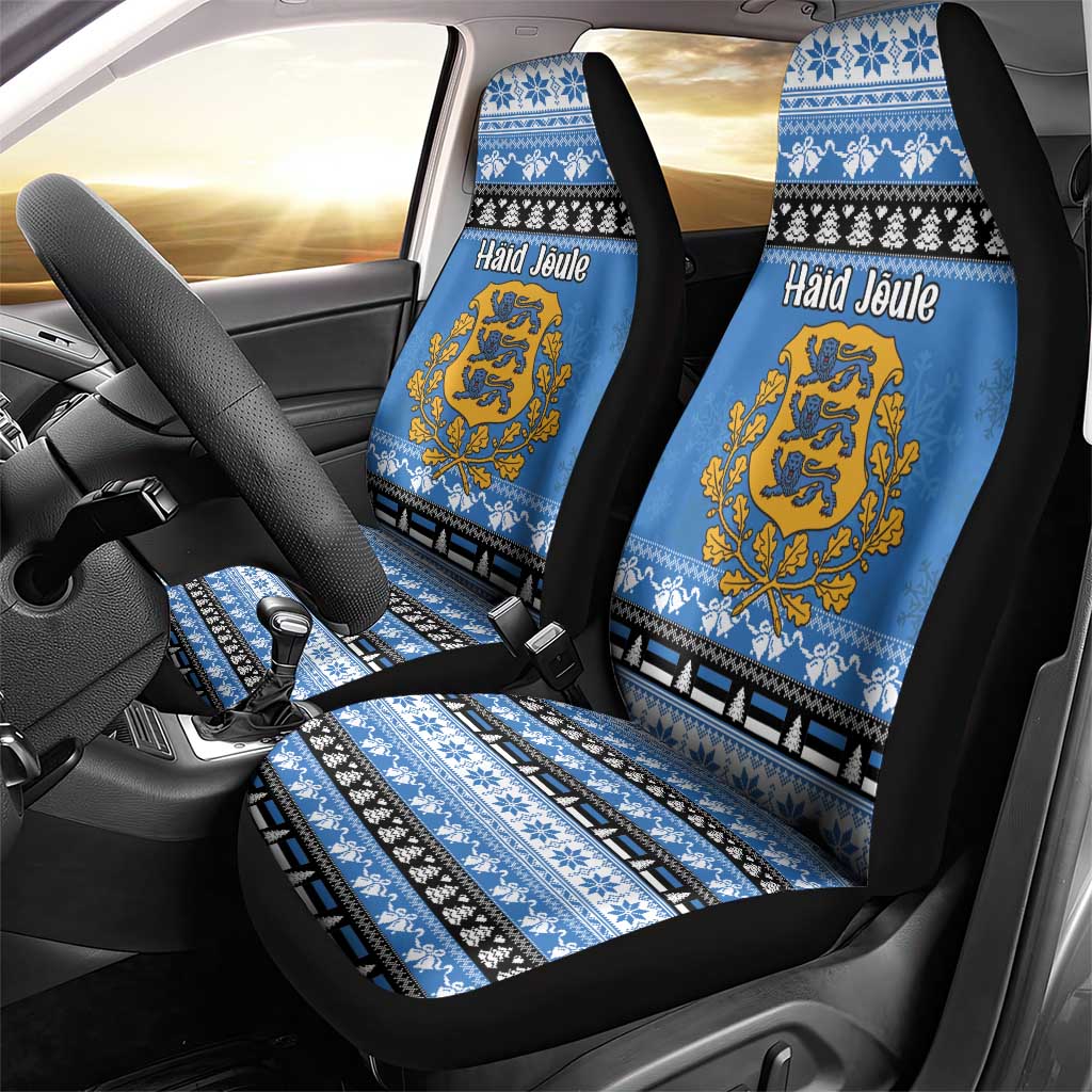 Estonia Christmas Car Seat Cover Coat Of Arms Haid Joule - Wonder Print Shop
