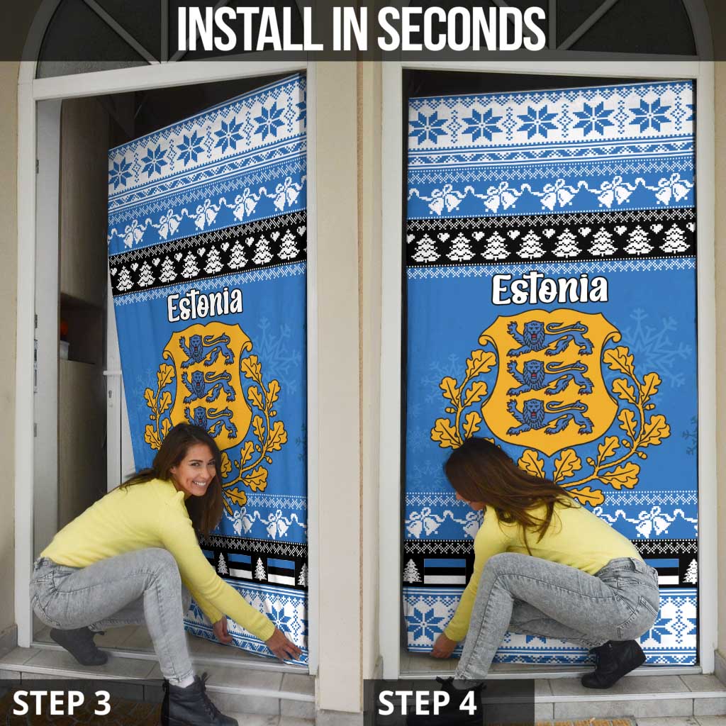 Estonia Christmas Door Cover Coat Of Arms Haid Joule - Wonder Print Shop
