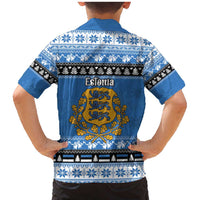 Estonia Christmas Family Matching Mermaid Dress and Hawaiian Shirt Coat Of Arms Haid Joule - Wonder Print Shop