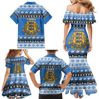 Estonia Christmas Family Matching Mermaid Dress and Hawaiian Shirt Coat Of Arms Haid Joule - Wonder Print Shop