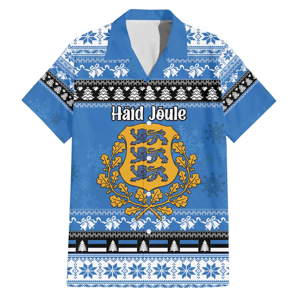 Estonia Christmas Family Matching Mermaid Dress and Hawaiian Shirt Coat Of Arms Haid Joule - Wonder Print Shop