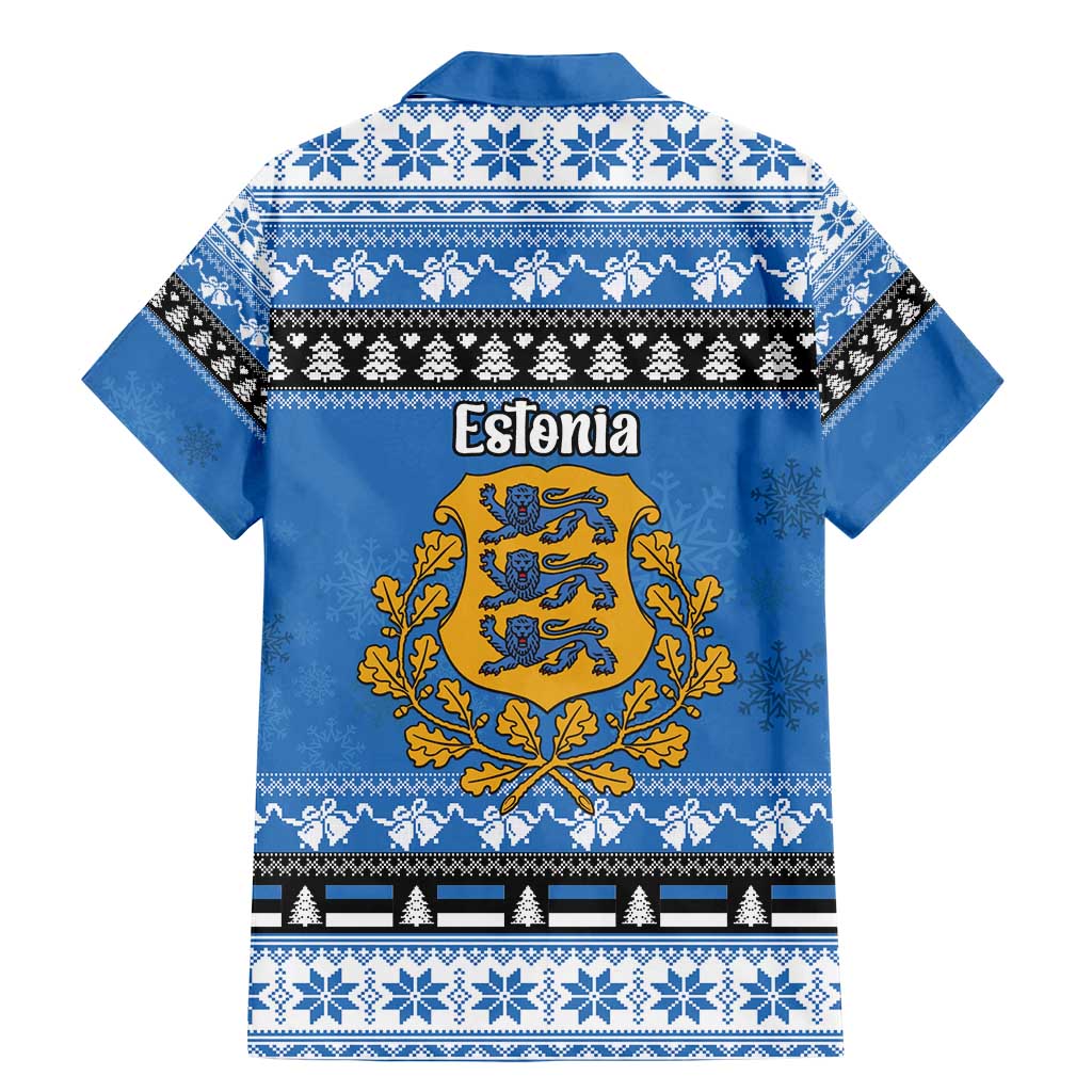 Estonia Christmas Family Matching Mermaid Dress and Hawaiian Shirt Coat Of Arms Haid Joule - Wonder Print Shop