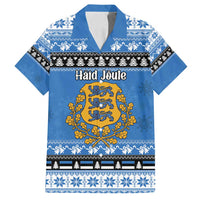 Estonia Christmas Family Matching Off Shoulder Maxi Dress and Hawaiian Shirt Coat Of Arms Haid Joule - Wonder Print Shop