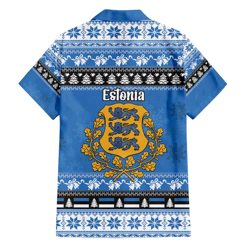 Estonia Christmas Family Matching Off Shoulder Maxi Dress and Hawaiian Shirt Coat Of Arms Haid Joule - Wonder Print Shop