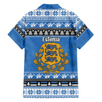 Estonia Christmas Family Matching Off Shoulder Maxi Dress and Hawaiian Shirt Coat Of Arms Haid Joule - Wonder Print Shop