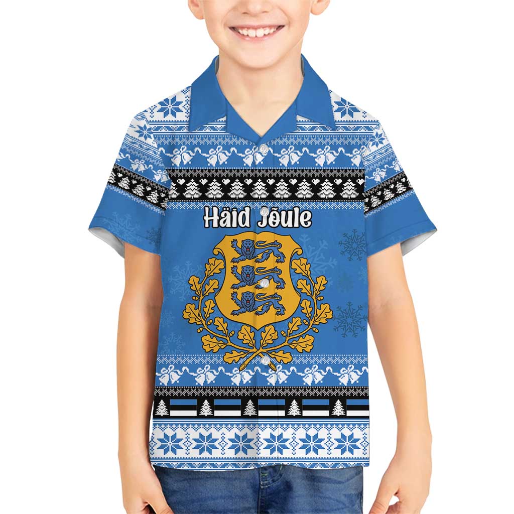 Estonia Christmas Family Matching Off Shoulder Maxi Dress and Hawaiian Shirt Coat Of Arms Haid Joule - Wonder Print Shop