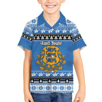Estonia Christmas Family Matching Puletasi and Hawaiian Shirt Coat Of Arms Haid Joule - Wonder Print Shop