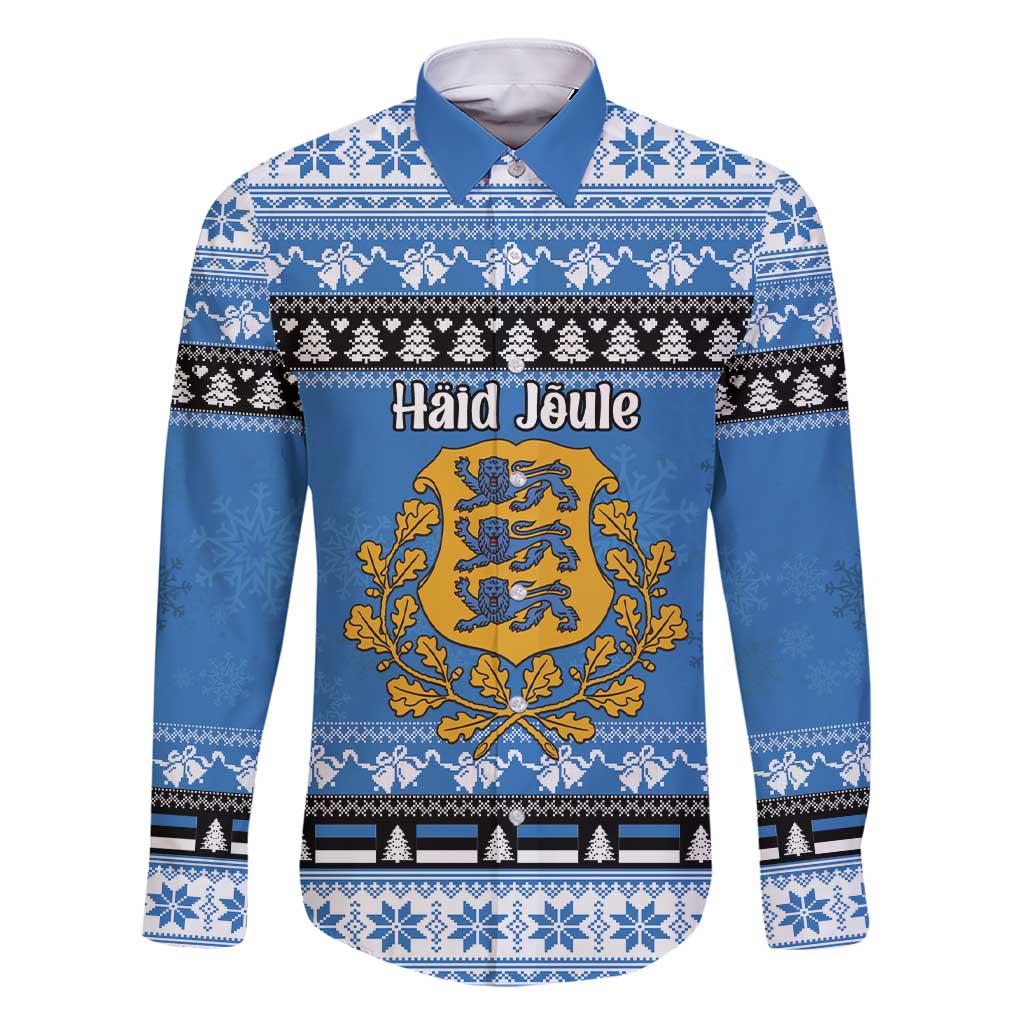 Estonia Christmas Family Matching Short Sleeve Bodycon Dress and Hawaiian Shirt Coat Of Arms Haid Joule - Wonder Print Shop