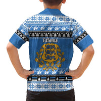 Estonia Christmas Family Matching Summer Maxi Dress and Hawaiian Shirt Coat Of Arms Haid Joule - Wonder Print Shop