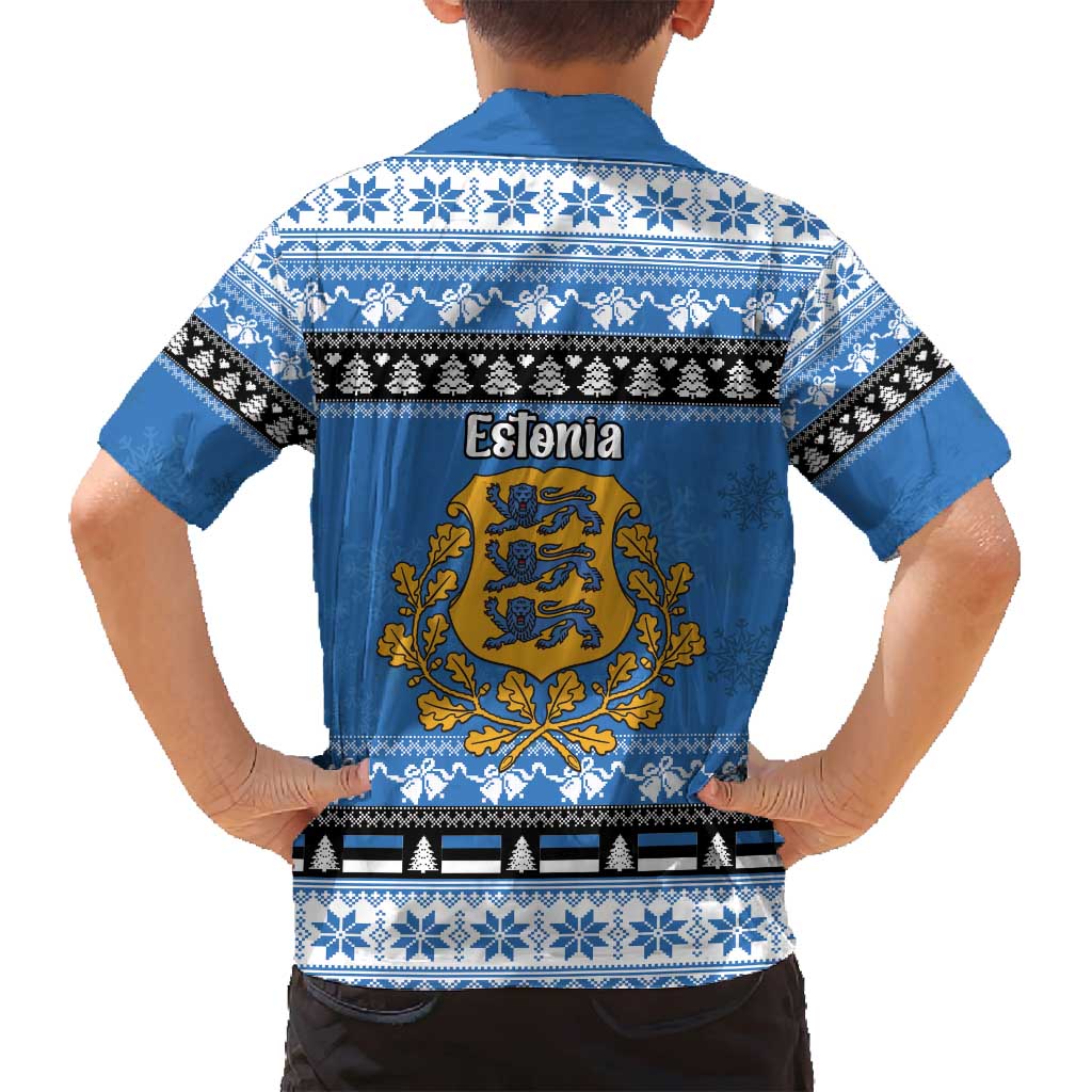 Estonia Christmas Family Matching Tank Maxi Dress and Hawaiian Shirt Coat Of Arms Haid Joule - Wonder Print Shop