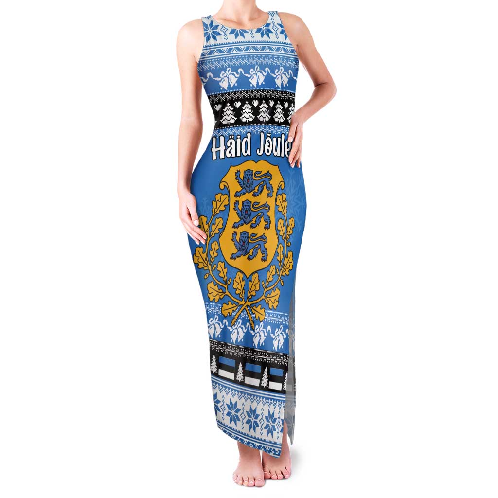 Estonia Christmas Family Matching Tank Maxi Dress and Hawaiian Shirt Coat Of Arms Haid Joule - Wonder Print Shop