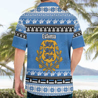 Estonia Christmas Hawaiian Shirt Coat Of Arms Haid Joule - Wonder Print Shop