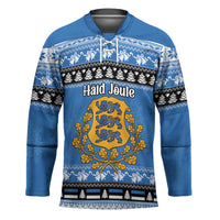 Estonia Christmas Hockey Jersey Coat Of Arms Haid Joule - Wonder Print Shop