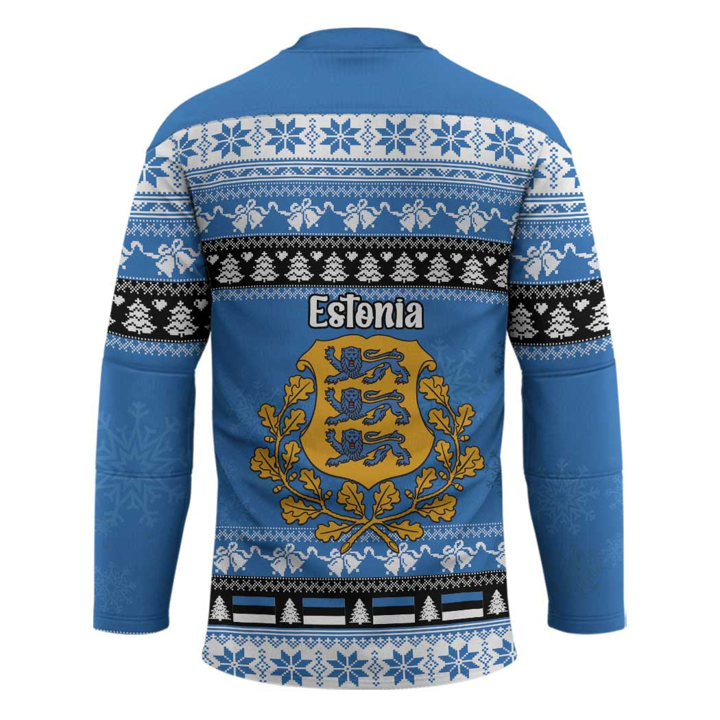 Estonia Christmas Hockey Jersey Coat Of Arms Haid Joule - Wonder Print Shop