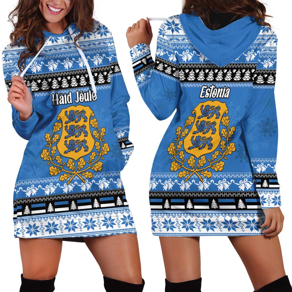 Estonia Christmas Hoodie Dress Coat Of Arms Haid Joule - Wonder Print Shop