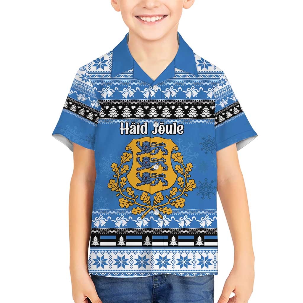 Estonia Christmas Kid Hawaiian Shirt Coat Of Arms Haid Joule - Wonder Print Shop