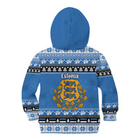 Estonia Christmas Kid Hoodie Coat Of Arms Haid Joule - Wonder Print Shop