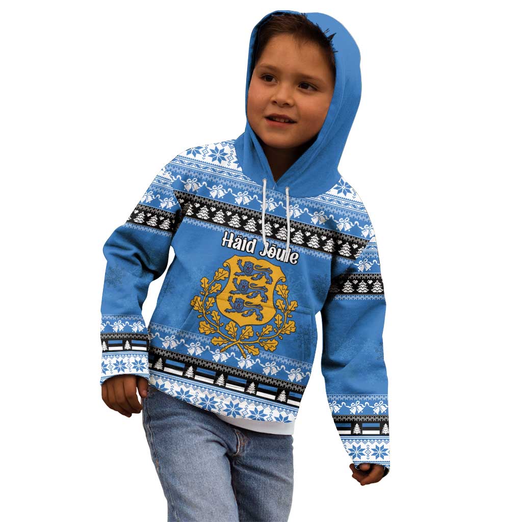 Estonia Christmas Kid Hoodie Coat Of Arms Haid Joule - Wonder Print Shop