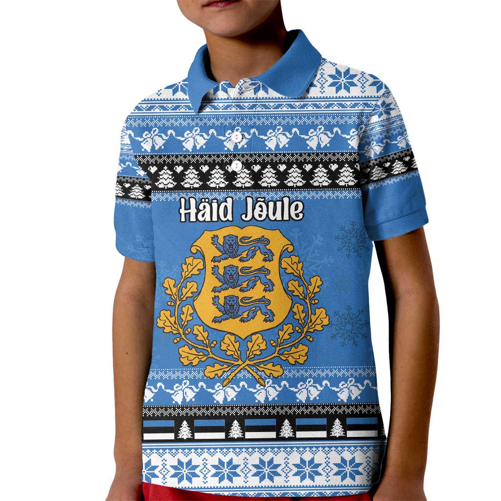 Estonia Christmas Kid Polo Shirt Coat Of Arms Haid Joule - Wonder Print Shop