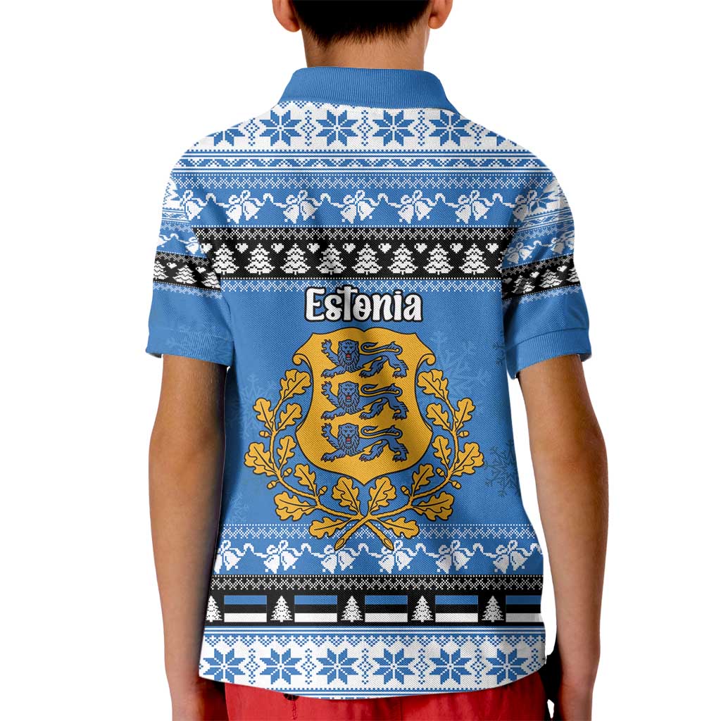 Estonia Christmas Kid Polo Shirt Coat Of Arms Haid Joule - Wonder Print Shop