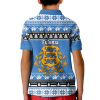 Estonia Christmas Kid Polo Shirt Coat Of Arms Haid Joule - Wonder Print Shop