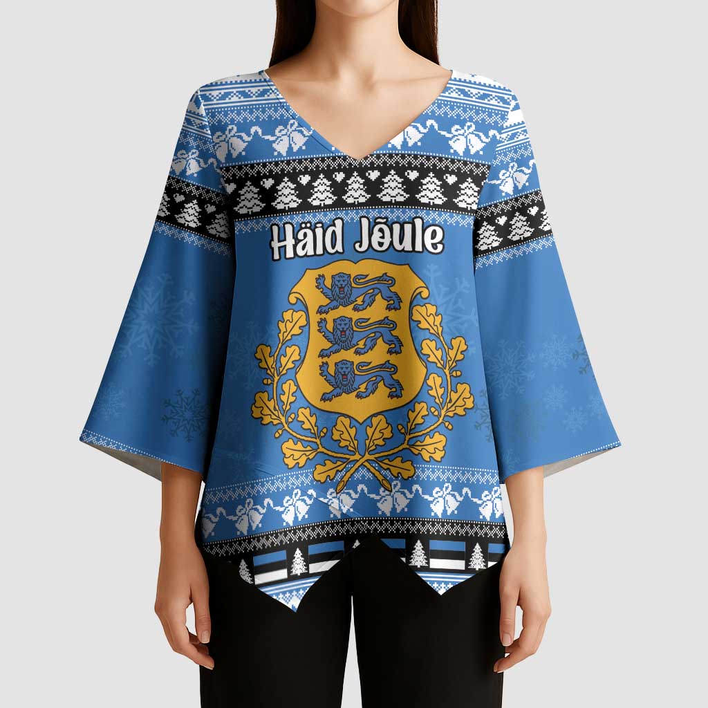 Estonia Christmas Kimono Sleeve Blouse Coat Of Arms Haid Joule - Wonder Print Shop