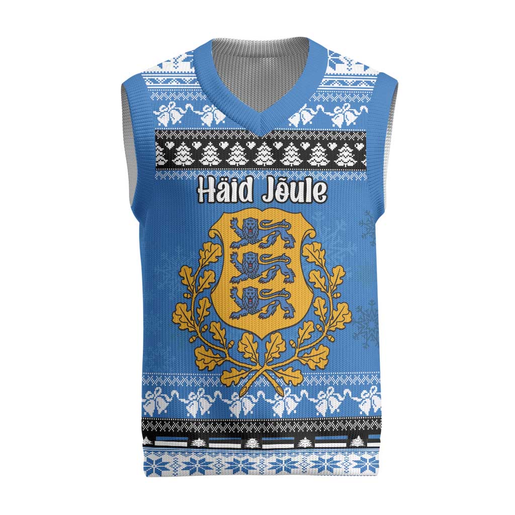 Estonia Christmas Knitted V-Neck Vest Coat Of Arms Haid Joule - Wonder Print Shop