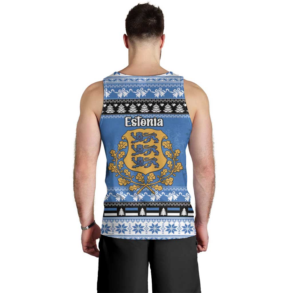 Estonia Christmas Men Tank Top Coat Of Arms Haid Joule - Wonder Print Shop