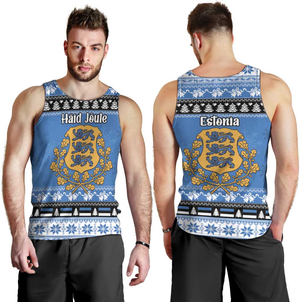 Estonia Christmas Men Tank Top Coat Of Arms Haid Joule - Wonder Print Shop