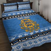 Estonia Christmas Quilt Bed Set Coat Of Arms Haid Joule - Wonder Print Shop