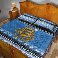 Estonia Christmas Quilt Bed Set Coat Of Arms Haid Joule - Wonder Print Shop