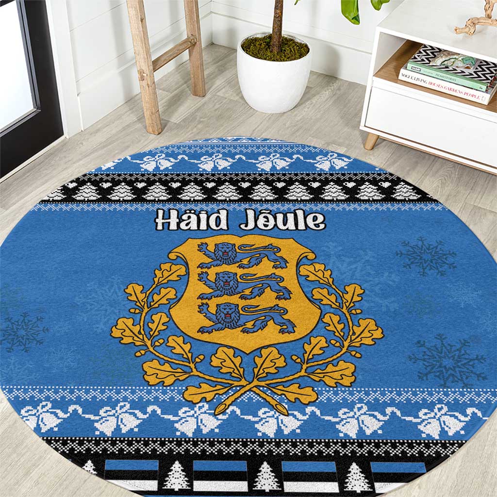 Estonia Christmas Round Carpet Coat Of Arms Haid Joule - Wonder Print Shop