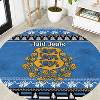 Estonia Christmas Round Carpet Coat Of Arms Haid Joule - Wonder Print Shop