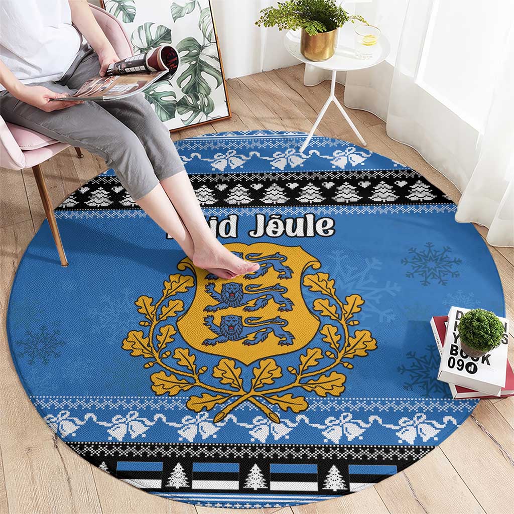 Estonia Christmas Round Carpet Coat Of Arms Haid Joule - Wonder Print Shop