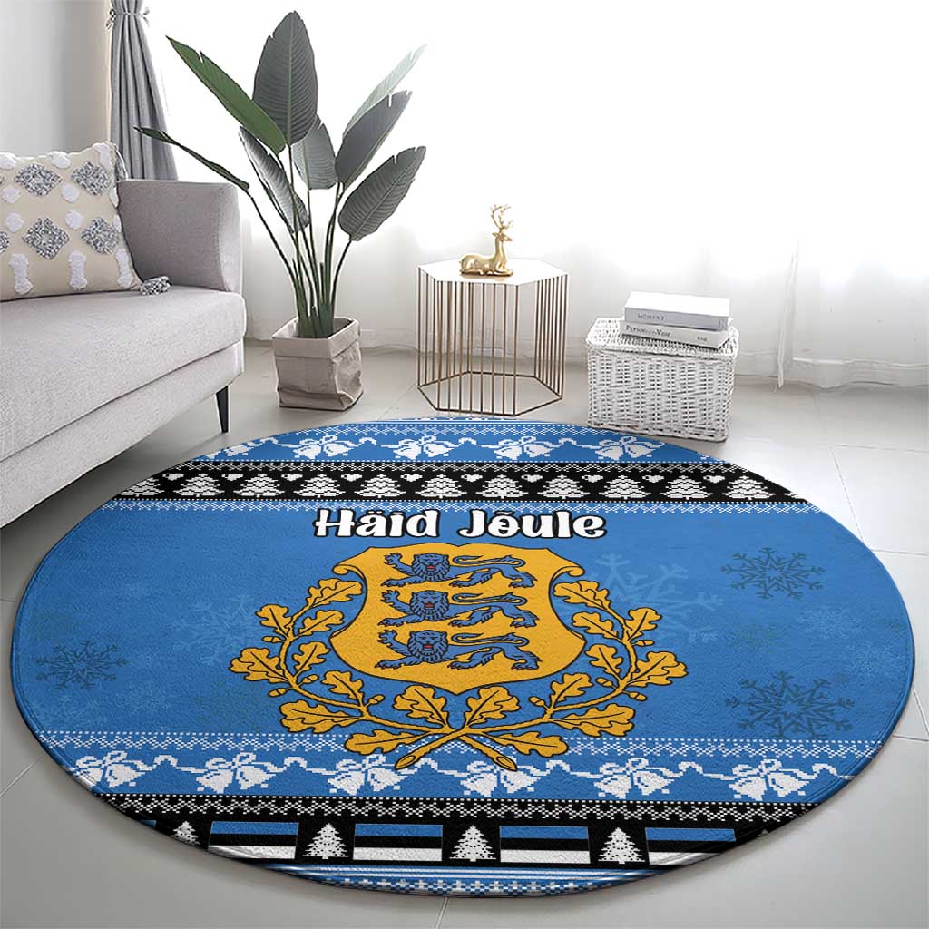 Estonia Christmas Round Carpet Coat Of Arms Haid Joule - Wonder Print Shop