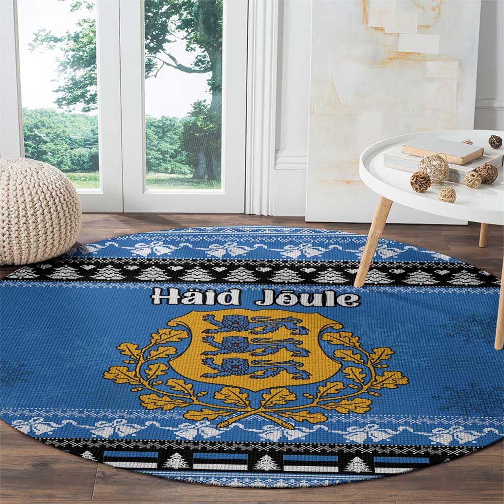 Estonia Christmas Round Carpet Coat Of Arms Haid Joule - Wonder Print Shop